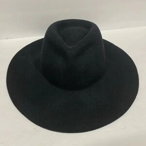 Biltmore by Madewell Black 100% Wool Floppy Brim Fedora Hat